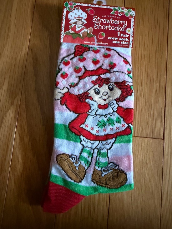 Accessories - Strawberry Shortcake Bundle Crew Socks and American Greetings Gift Wrap  NWT